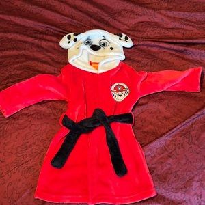Paw Patrol Marshall Red White Fleece Robe Bathrobe Dog Puppy 2T/3T Nickelodeon
